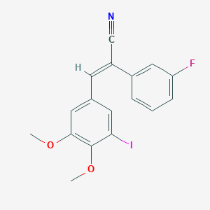 (E)-2-(3-fluorophenyl)-3-(3-iodo-4,5-dimethoxyphenyl)prop-2-enenitrile