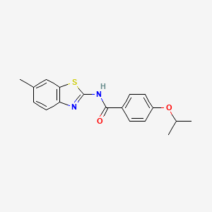 4-isopropoxy-N-(6-methyl-1,3-benzothiazol-2-yl)benzamide