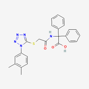 molecular formula C25H23N5O3S B3600350 [({[1-(3,4-dimethylphenyl)-1H-tetrazol-5-yl]thio}acetyl)amino](diphenyl)acetic acid 