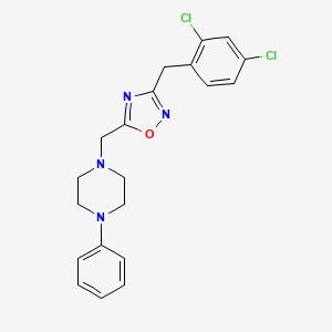 molecular formula C20H20Cl2N4O B3600371 1-{[3-(2,4-dichlorobenzyl)-1,2,4-oxadiazol-5-yl]methyl}-4-phenylpiperazine 