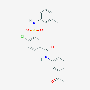 molecular formula C23H21ClN2O4S B3600405 N-(3-acetylphenyl)-4-chloro-3-{[(2,3-dimethylphenyl)amino]sulfonyl}benzamide 