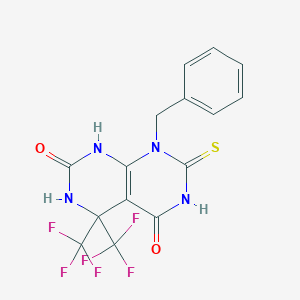 8-benzyl-7-thioxo-4,4-bis(trifluoromethyl)-4,6,7,8-tetrahydropyrimido[4,5-d]pyrimidine-2,5(1H,3H)-dione