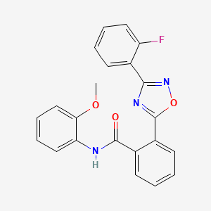 molecular formula C22H16FN3O3 B3600439 2-[3-(2-fluorophenyl)-1,2,4-oxadiazol-5-yl]-N-(2-methoxyphenyl)benzamide 