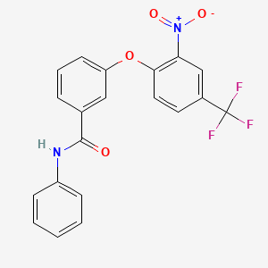 molecular formula C20H13F3N2O4 B3600440 3-[2-nitro-4-(trifluoromethyl)phenoxy]-N-phenylbenzamide 