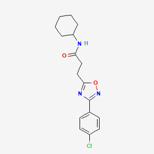 3-[3-(4-chlorophenyl)-1,2,4-oxadiazol-5-yl]-N-cyclohexylpropanamide