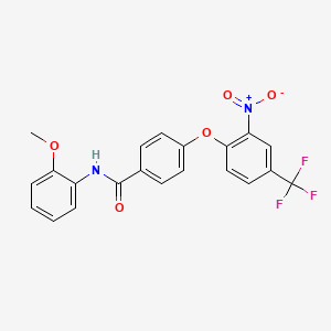 molecular formula C21H15F3N2O5 B3600512 N-(2-methoxyphenyl)-4-[2-nitro-4-(trifluoromethyl)phenoxy]benzamide 