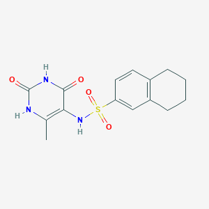 molecular formula C15H17N3O4S B3600530 N-(2,4-dihydroxy-6-methyl-5-pyrimidinyl)-5,6,7,8-tetrahydro-2-naphthalenesulfonamide 