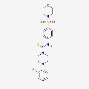 molecular formula C21H25FN4O3S2 B3600535 4-(2-fluorophenyl)-N-[4-(4-morpholinylsulfonyl)phenyl]-1-piperazinecarbothioamide 