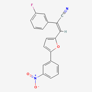 molecular formula C19H11FN2O3 B3600570 2-(3-fluorophenyl)-3-[5-(3-nitrophenyl)-2-furyl]acrylonitrile 