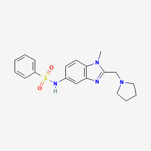 molecular formula C19H22N4O2S B3600574 N-[1-methyl-2-(1-pyrrolidinylmethyl)-1H-benzimidazol-5-yl]benzenesulfonamide 