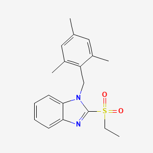 molecular formula C19H22N2O2S B3600596 2-(ethylsulfonyl)-1-(2,4,6-trimethylbenzyl)-1H-benzimidazole 