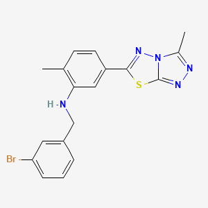 molecular formula C18H16BrN5S B3600635 N-(3-BROMOBENZYL)-N-[2-METHYL-5-(3-METHYL[1,2,4]TRIAZOLO[3,4-B][1,3,4]THIADIAZOL-6-YL)PHENYL]AMINE 