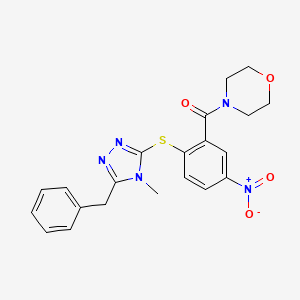 [2-[(5-Benzyl-4-methyl-1,2,4-triazol-3-yl)sulfanyl]-5-nitrophenyl]-morpholin-4-ylmethanone