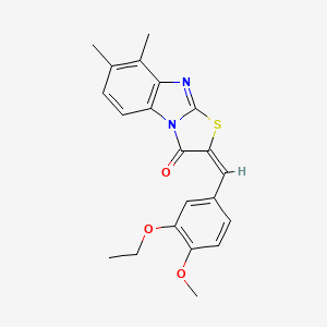 molecular formula C21H20N2O3S B3600673 2-[(E)-1-(3-ethoxy-4-methoxyphenyl)methylidene]-7,8-dimethyl[1,3]thiazolo[3,2-a][1,3]benzimidazol-3(2H)-one 