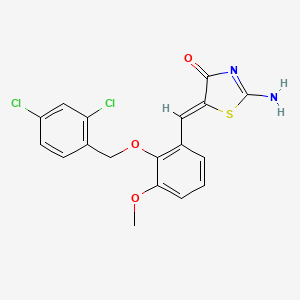 molecular formula C18H14Cl2N2O3S B3600674 5-{2-[(2,4-dichlorobenzyl)oxy]-3-methoxybenzylidene}-2-imino-1,3-thiazolidin-4-one 