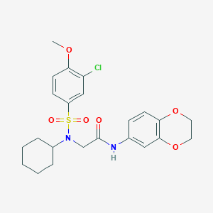 2-(N-CYCLOHEXYL3-CHLORO-4-METHOXYBENZENESULFONAMIDO)-N-(2,3-DIHYDRO-1,4-BENZODIOXIN-6-YL)ACETAMIDE