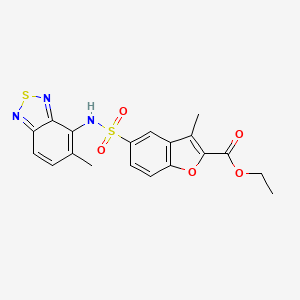 molecular formula C19H17N3O5S2 B3600755 ethyl 3-methyl-5-{[(5-methyl-2,1,3-benzothiadiazol-4-yl)amino]sulfonyl}-1-benzofuran-2-carboxylate 