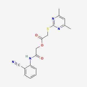 molecular formula C17H16N4O3S B3600763 2-[(2-cyanophenyl)amino]-2-oxoethyl [(4,6-dimethyl-2-pyrimidinyl)thio]acetate 