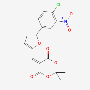 molecular formula C17H12ClNO7 B3600777 5-{[5-(4-Chloro-3-nitrophenyl)furan-2-yl]methylidene}-2,2-dimethyl-1,3-dioxane-4,6-dione 