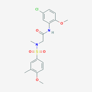 molecular formula C18H21ClN2O5S B3600789 N-(5-chloro-2-methoxyphenyl)-N~2~-[(4-methoxy-3-methylphenyl)sulfonyl]-N~2~-methylglycinamide 