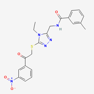 N-[(4-ethyl-5-{[2-(3-nitrophenyl)-2-oxoethyl]thio}-4H-1,2,4-triazol-3-yl)methyl]-3-methylbenzamide