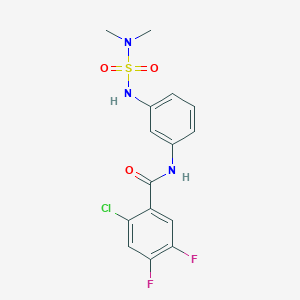 molecular formula C15H14ClF2N3O3S B3600832 2-chloro-N-[3-(dimethylsulfamoylamino)phenyl]-4,5-difluorobenzamide 