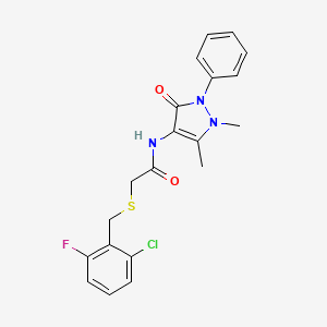 2-[(2-chloro-6-fluorobenzyl)thio]-N-(1,5-dimethyl-3-oxo-2-phenyl-2,3-dihydro-1H-pyrazol-4-yl)acetamide