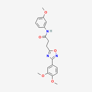 molecular formula C20H21N3O5 B3600882 3-[3-(3,4-dimethoxyphenyl)-1,2,4-oxadiazol-5-yl]-N-(3-methoxyphenyl)propanamide 