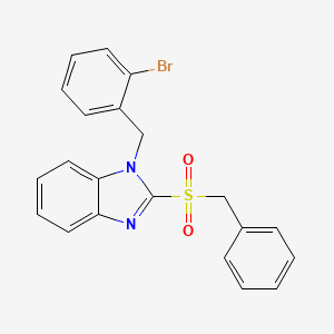 molecular formula C21H17BrN2O2S B3600900 2-(benzylsulfonyl)-1-(2-bromobenzyl)-1H-benzimidazole 