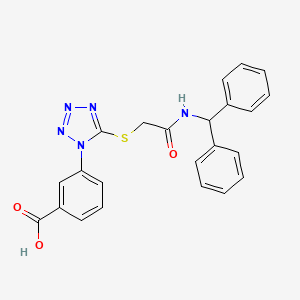 3-[5-({2-[(diphenylmethyl)amino]-2-oxoethyl}thio)-1H-tetrazol-1-yl]benzoic acid