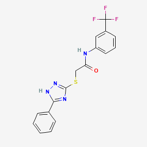 molecular formula C17H13F3N4OS B3600932 2-[(5-phenyl-4H-1,2,4-triazol-3-yl)thio]-N-[3-(trifluoromethyl)phenyl]acetamide 