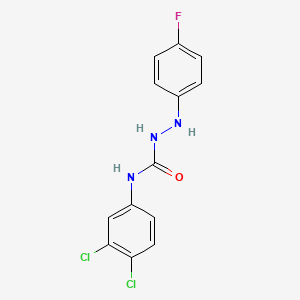 molecular formula C13H10Cl2FN3O B3600957 N-(3,4-dichlorophenyl)-2-(4-fluorophenyl)hydrazinecarboxamide 