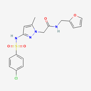 2-(3-{[(4-chlorophenyl)sulfonyl]amino}-5-methyl-1H-pyrazol-1-yl)-N-(2-furylmethyl)acetamide