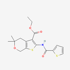 molecular formula C17H19NO4S2 B3600972 ethyl 5,5-dimethyl-2-[(2-thienylcarbonyl)amino]-4,7-dihydro-5H-thieno[2,3-c]pyran-3-carboxylate 