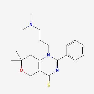 1-[3-(dimethylamino)propyl]-7,7-dimethyl-2-phenyl-1,5,7,8-tetrahydro-4H-pyrano[4,3-d]pyrimidine-4-thione