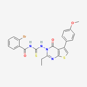 2-bromo-N-({[2-ethyl-5-(4-methoxyphenyl)-4-oxothieno[2,3-d]pyrimidin-3(4H)-yl]amino}carbonothioyl)benzamide