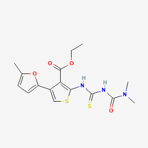 molecular formula C16H19N3O4S2 B3601053 ethyl 2-[({[(dimethylamino)carbonyl]amino}carbonothioyl)amino]-4-(5-methyl-2-furyl)-3-thiophenecarboxylate 