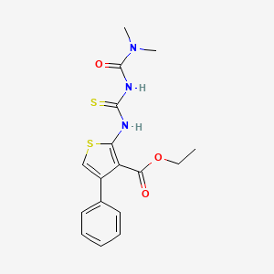 molecular formula C17H19N3O3S2 B3601060 Ethyl 2-(dimethylcarbamoylcarbamothioylamino)-4-phenylthiophene-3-carboxylate 