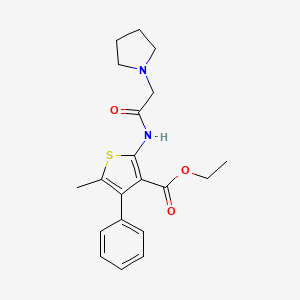 ethyl 5-methyl-4-phenyl-2-[(1-pyrrolidinylacetyl)amino]-3-thiophenecarboxylate