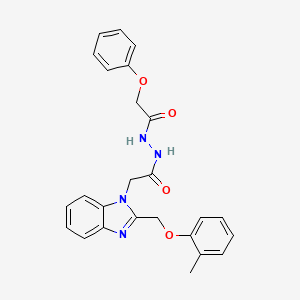 molecular formula C25H24N4O4 B3601073 2-{2-[(2-methylphenoxy)methyl]-1H-benzimidazol-1-yl}-N'-(phenoxyacetyl)acetohydrazide 