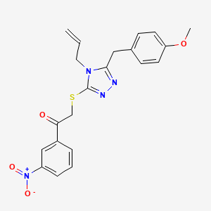 molecular formula C21H20N4O4S B3601079 2-{[4-allyl-5-(4-methoxybenzyl)-4H-1,2,4-triazol-3-yl]thio}-1-(3-nitrophenyl)ethanone 