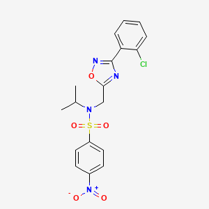 molecular formula C18H17ClN4O5S B3601107 N-{[3-(2-chlorophenyl)-1,2,4-oxadiazol-5-yl]methyl}-N-isopropyl-4-nitrobenzenesulfonamide 