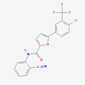 molecular formula C19H10ClF3N2O2 B360111 5-[4-chloro-3-(trifluoromethyl)phenyl]-N-(2-cyanophenyl)furan-2-carboxamide CAS No. 620542-61-2