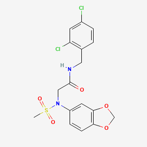 molecular formula C17H16Cl2N2O5S B3601115 N~2~-1,3-benzodioxol-5-yl-N~1~-(2,4-dichlorobenzyl)-N~2~-(methylsulfonyl)glycinamide 