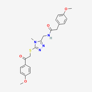 2-(4-methoxyphenyl)-N-[(5-{[2-(4-methoxyphenyl)-2-oxoethyl]sulfanyl}-4-methyl-4H-1,2,4-triazol-3-yl)methyl]acetamide