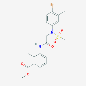 molecular formula C19H21BrN2O5S B3601142 methyl 3-{[N-(4-bromo-3-methylphenyl)-N-(methylsulfonyl)glycyl]amino}-2-methylbenzoate 