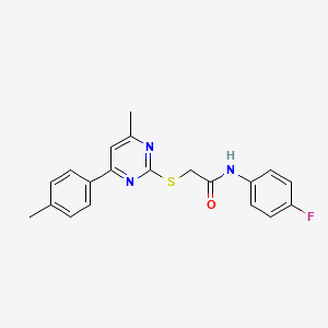 N-(4-fluorophenyl)-2-{[4-methyl-6-(4-methylphenyl)-2-pyrimidinyl]thio}acetamide