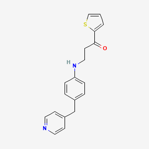 molecular formula C19H18N2OS B3601159 3-{[4-(4-pyridinylmethyl)phenyl]amino}-1-(2-thienyl)-1-propanone 