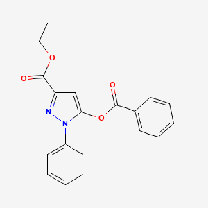 molecular formula C19H16N2O4 B3601181 ethyl 5-(benzoyloxy)-1-phenyl-1H-pyrazole-3-carboxylate 