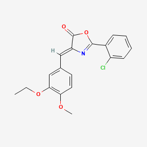 molecular formula C19H16ClNO4 B3601188 2-(2-chlorophenyl)-4-(3-ethoxy-4-methoxybenzylidene)-1,3-oxazol-5(4H)-one 